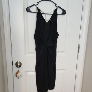 Fashion Magazine Black Chain Strap Dress